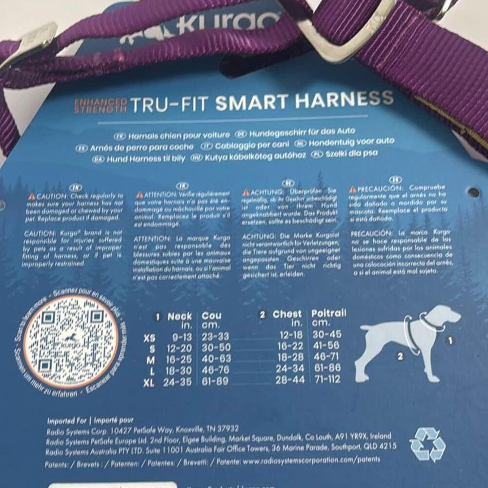 Kurgo Tru-Fit Dog M Smart Harness Enhanced Strength - 16-25” Neck, 18-28” Chest - Picture 2 of 2